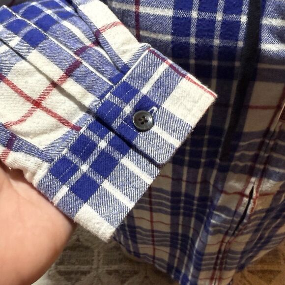 L.L. Bean Jacket Shacket Flannel Plaid Hoodie Sweater Relaxed Fit Women’s Size L - Picture 8 of 14